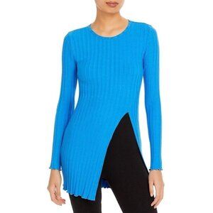 Simon Miller women BNWOT blue ribbed tunic top sz Xsmall NEW side slit